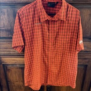 Mammut Men's Orange Plaid Button Down Shirt